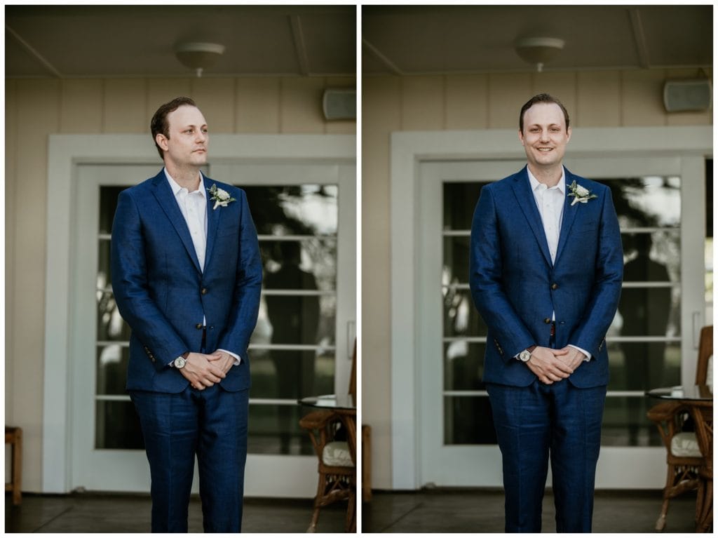 Olowalu Wedding Elopement Photographer picture of groom waiting to get married