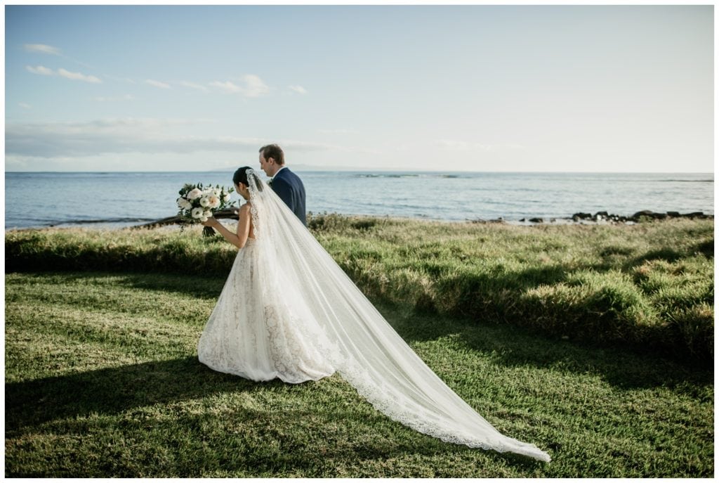 Olowalu Wedding Elopement Photographer picture of bride and groom