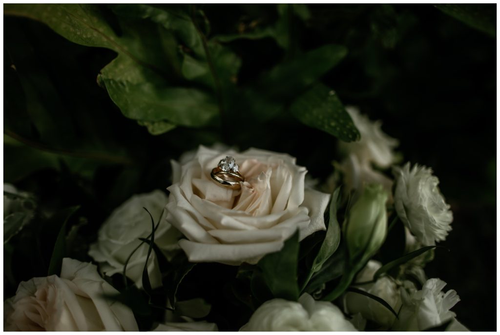 Olowalu Wedding Elopement Photographer picture of rings and bouquet wedding day