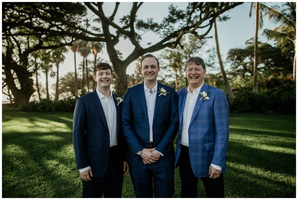 Olowalu Wedding Elopement Photographer picture of bride and grooms family members after wedding ceremony