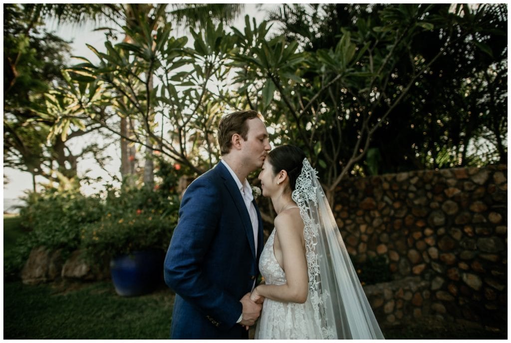 Olowalu Wedding Elopement Photographer picture of bride and groom on their wedding day