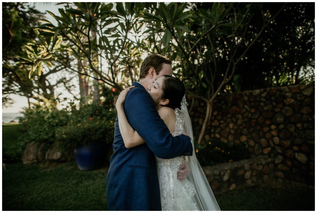 Olowalu Wedding Elopement Photographer picture of bride and groom on their wedding day