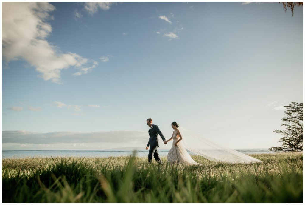 Olowalu Wedding Elopement Photographer picture of bride and groom on their wedding day