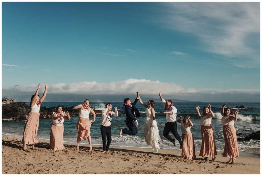 Maui Beach wedding photographer Amy Jayne Photography bride and groom getting married on the beach