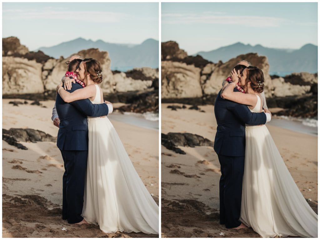 Maui Beach wedding photographer Amy Jayne Photography bride and groom getting married on the beach