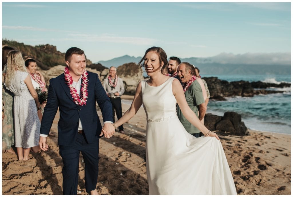 Maui Beach wedding photographer Amy Jayne Photography bride and groom getting married on the beach