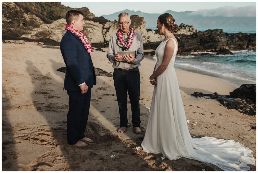 Maui Beach wedding photographer Amy Jayne Photography bride and groom getting married on the beach