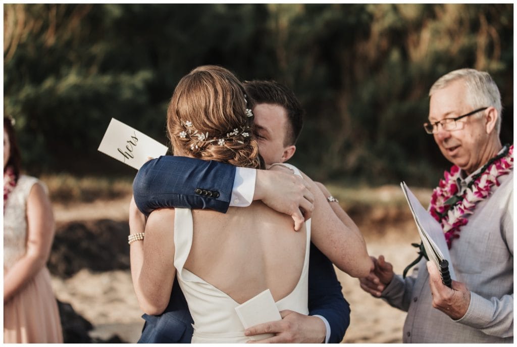 Maui Beach wedding photographer Amy Jayne Photography bride and groom getting married on the beach