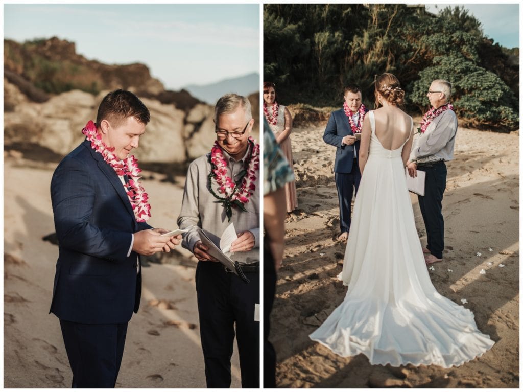 Maui Beach wedding photographer Amy Jayne Photography bride and groom getting married on the beach