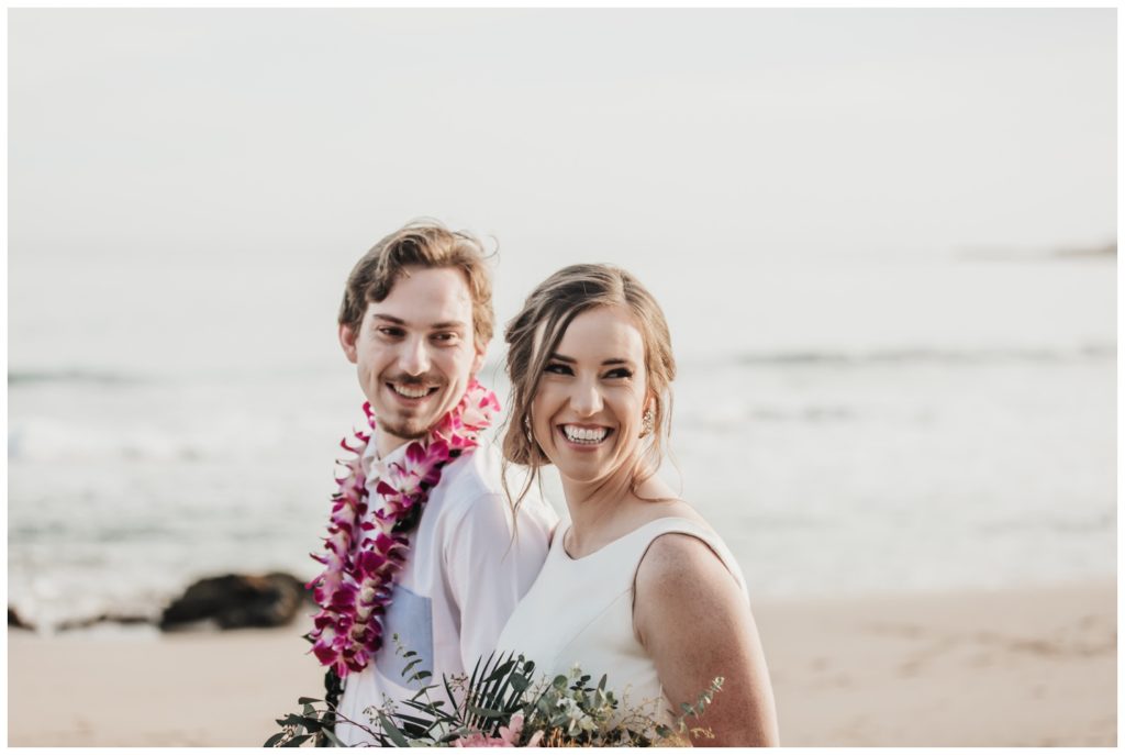 Maui Beach wedding photographer Amy Jayne Photography bride and groom getting married on the beach