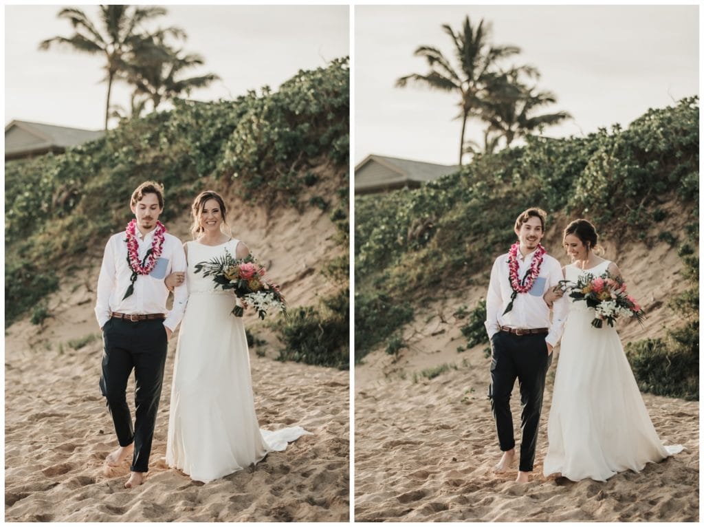 Maui Beach wedding photographer Amy Jayne Photography bride and groom getting married on the beach