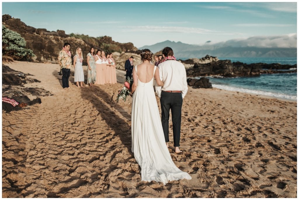 Maui Beach wedding photographer Amy Jayne Photography bride and groom getting married on the beach