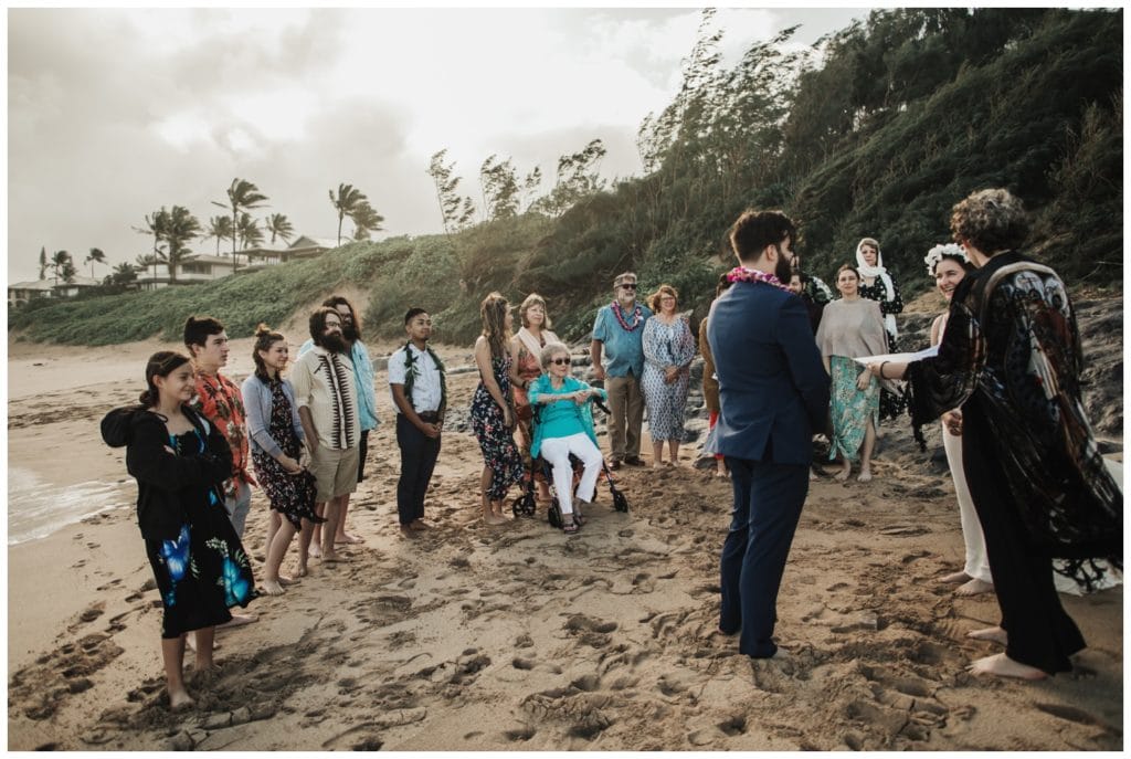Hawaii Elopement on the beach Photographer Amy Jayne captured couple getting married on the beach
