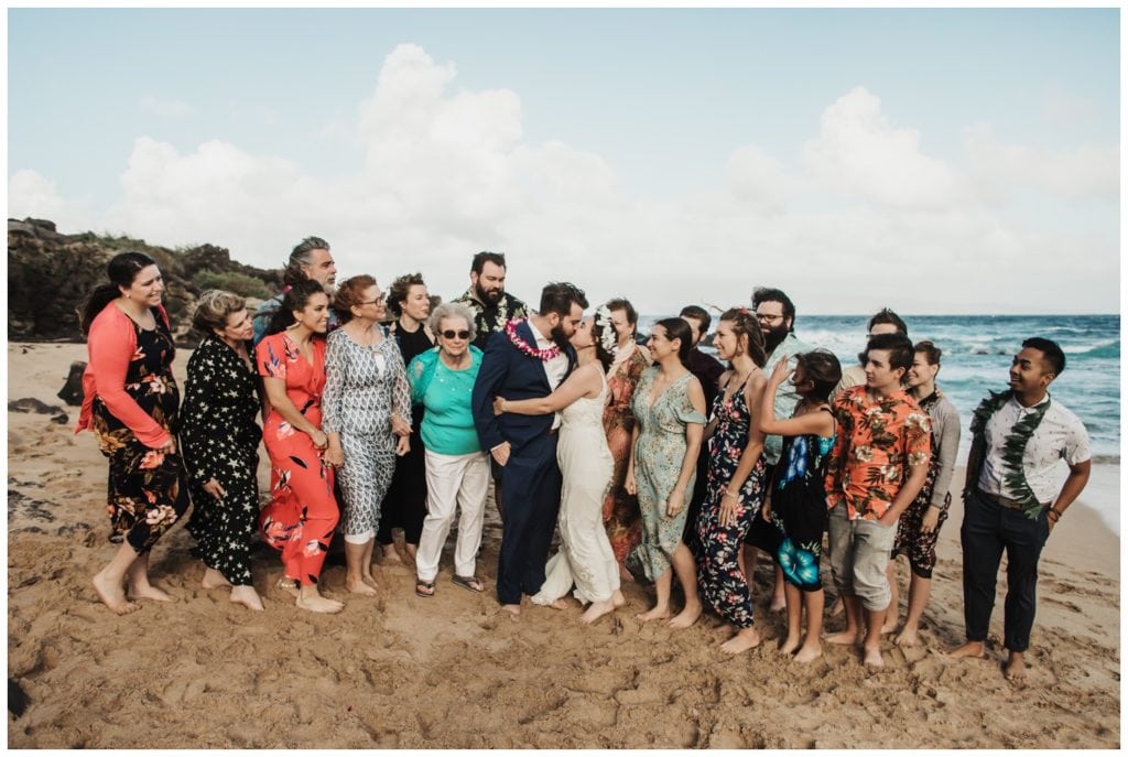 Hawaii Elopement on the beach Photographer Amy Jayne captured couple getting married on the beach