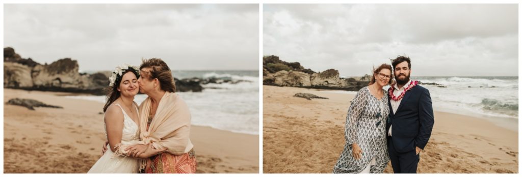 Hawaii Elopement on the beach Photographer Amy Jayne captured couple getting married on the beach
