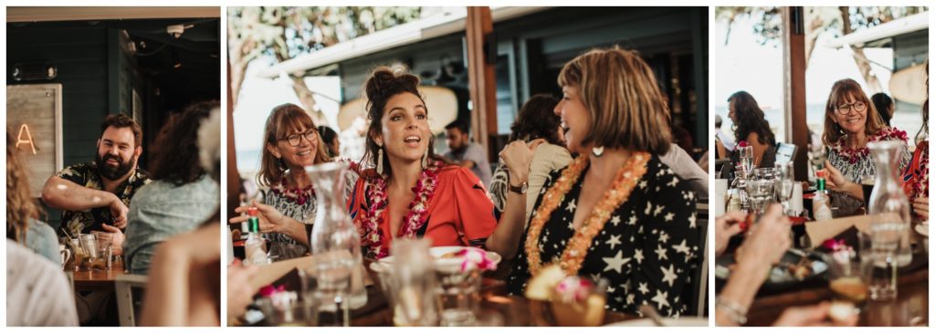 Hawaii Elopement on the beach Photographer Amy Jayne captured couple getting married and reception at a restaurant in Lahaina