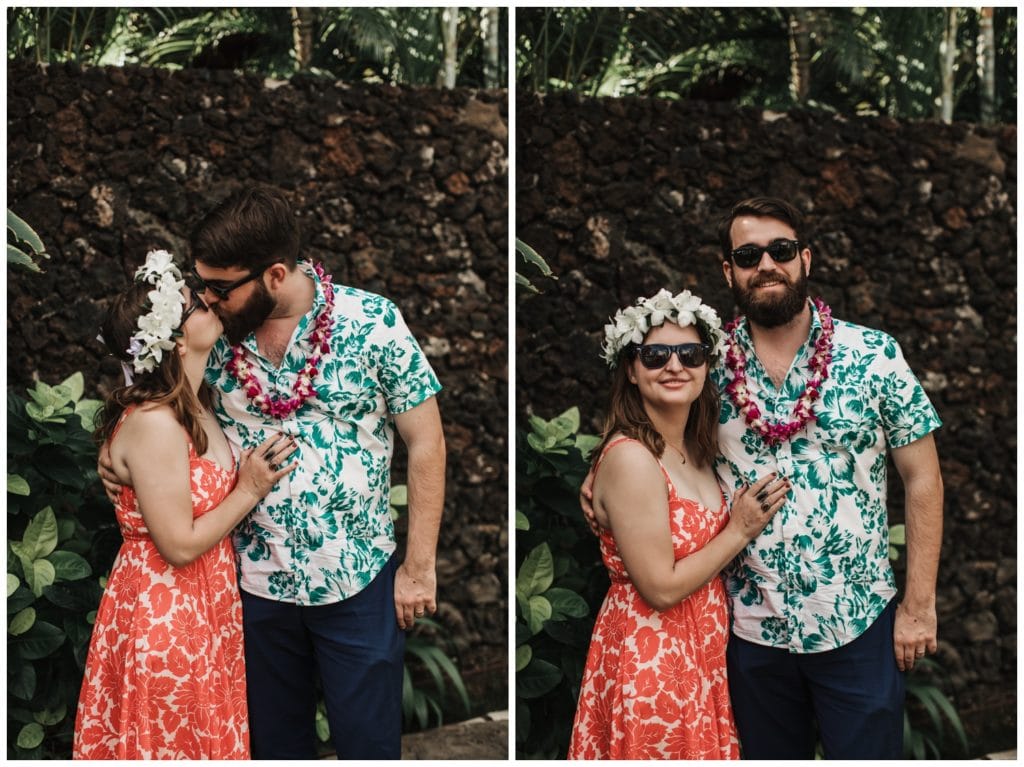 Hawaii Elopement on the beach Photographer Amy Jayne captured couple getting married and reception at a restaurant in Lahaina