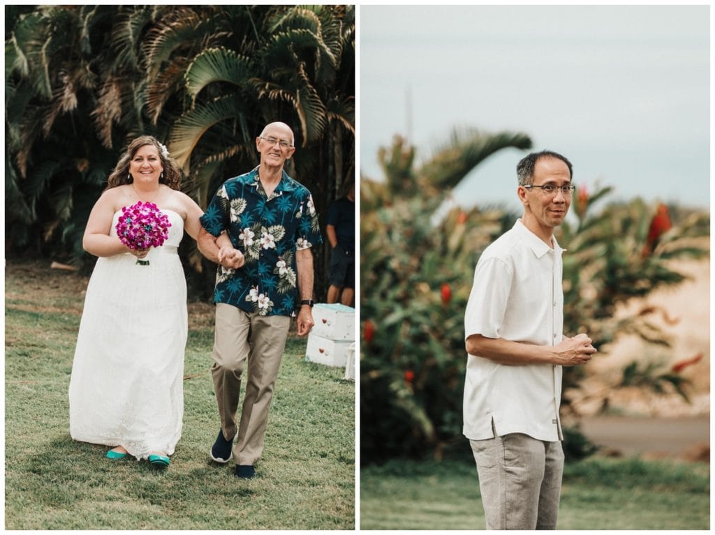 Maui Lahaina Dragon Fruit Farm Wedding couple getting married wedding day in Maui