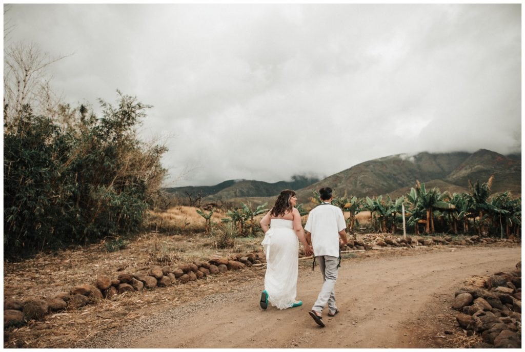 Maui Lahaina Dragon Fruit Farm Wedding couple getting married wedding day in Maui