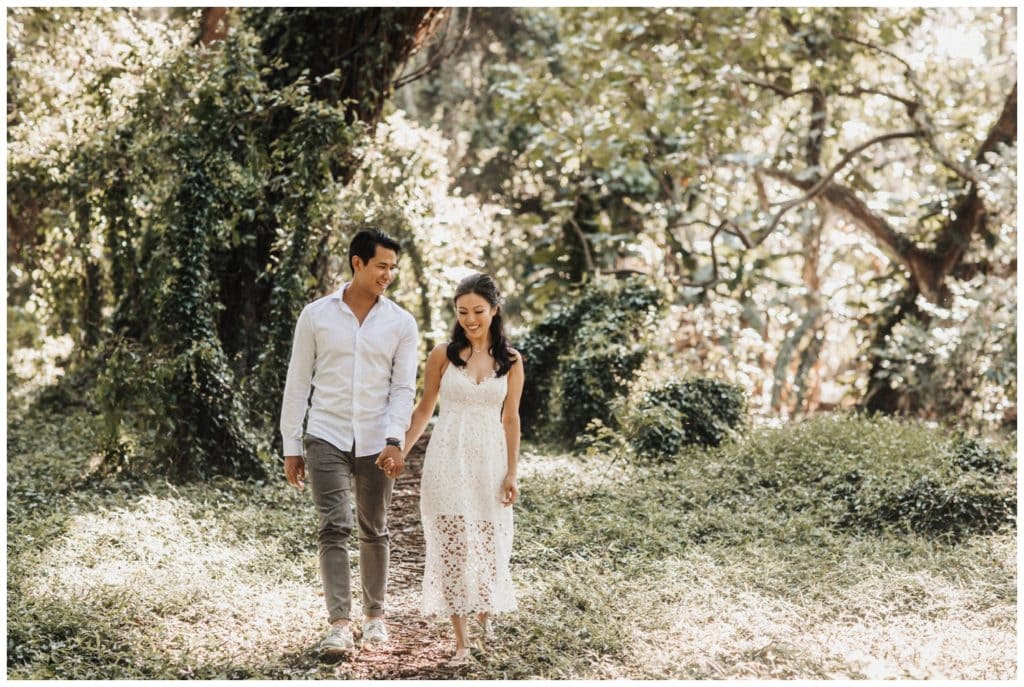 Maui Engagement photos in a jungle couples photo session in Lahaina Kaanapali