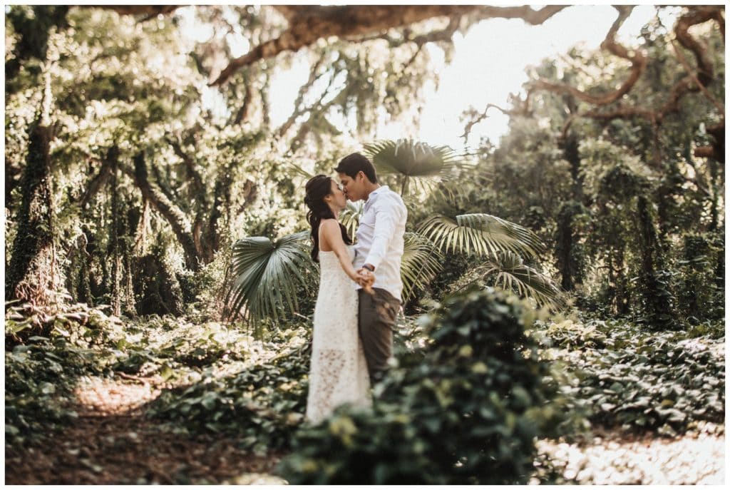Maui Engagement photos in a jungle couples photo session in Lahaina Kaanapali