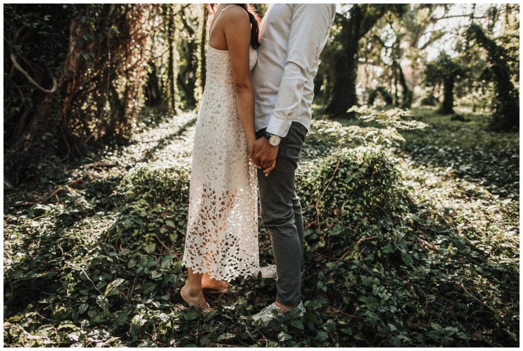 Maui Engagement photos in a jungle couples photo session in Lahaina Kaanapali