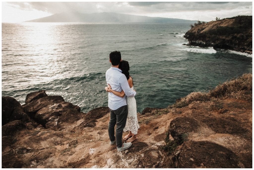 Maui Engagement photos in a jungle couples photo session in Lahaina Kaanapali