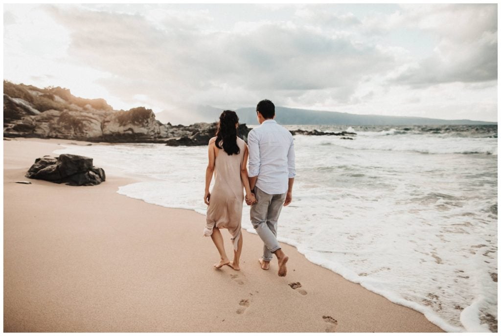 Maui Engagement photos in a jungle couples photo session in Lahaina Kaanapali