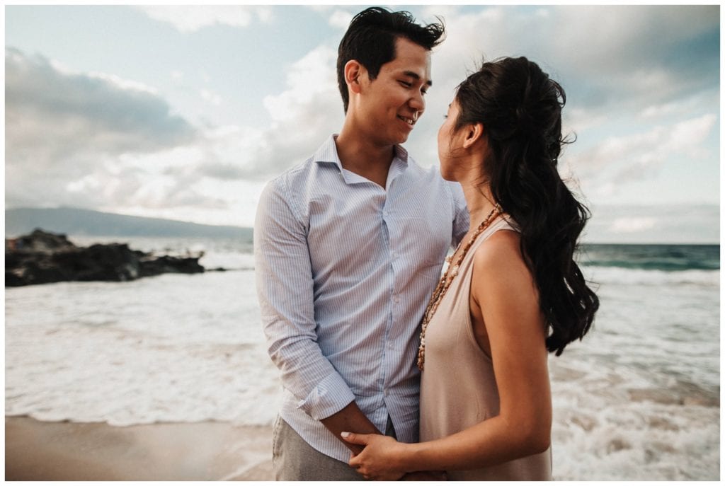 Maui Engagement photos in a jungle couples photo session in Lahaina Kaanapali