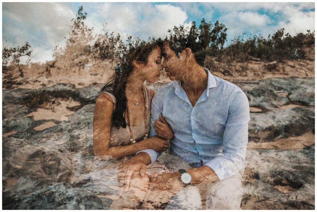 Maui Engagement photos in a jungle couples photo session in Lahaina Kaanapali