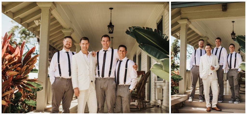 Tropical Boho Wedding in maui at Olowalu Plantation House Bride and Groom