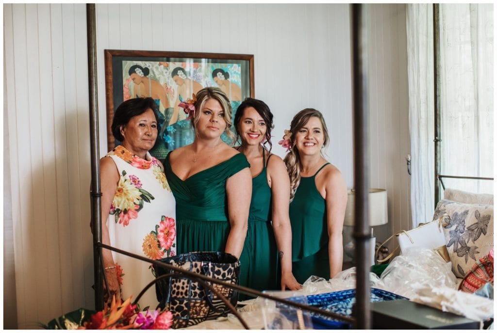 Tropical Boho Wedding in maui at Olowalu Plantation House Bride and Groom