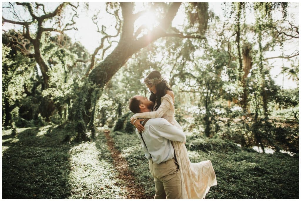 Maui Adventure Elopement Amy Jayne Photography captures the couple on their wedding day adventuring around Maui