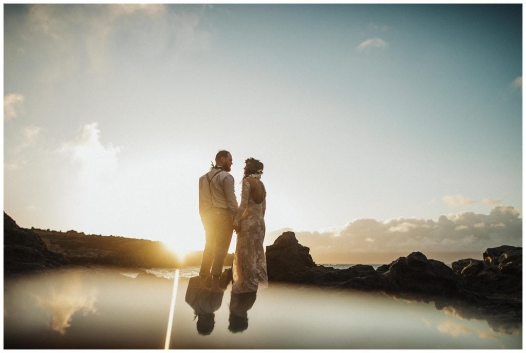 Maui Adventure Elopement Amy Jayne Photography captures the couple on their wedding day adventuring around Maui