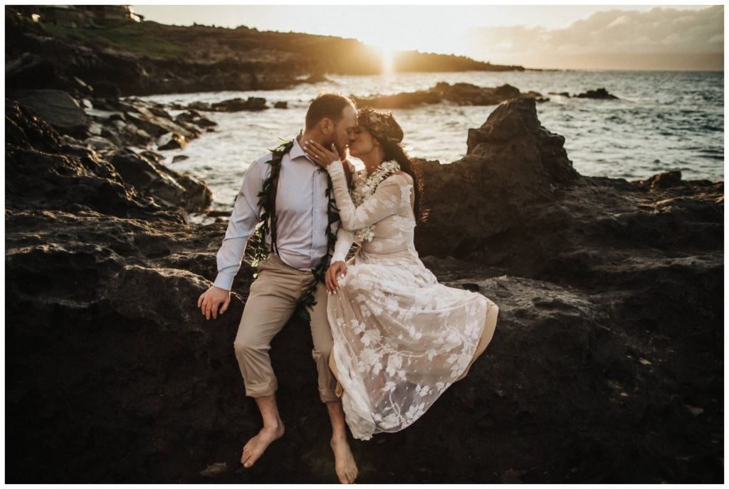 Maui Adventure Elopement Amy Jayne Photography captures the couple on their wedding day adventuring around Maui