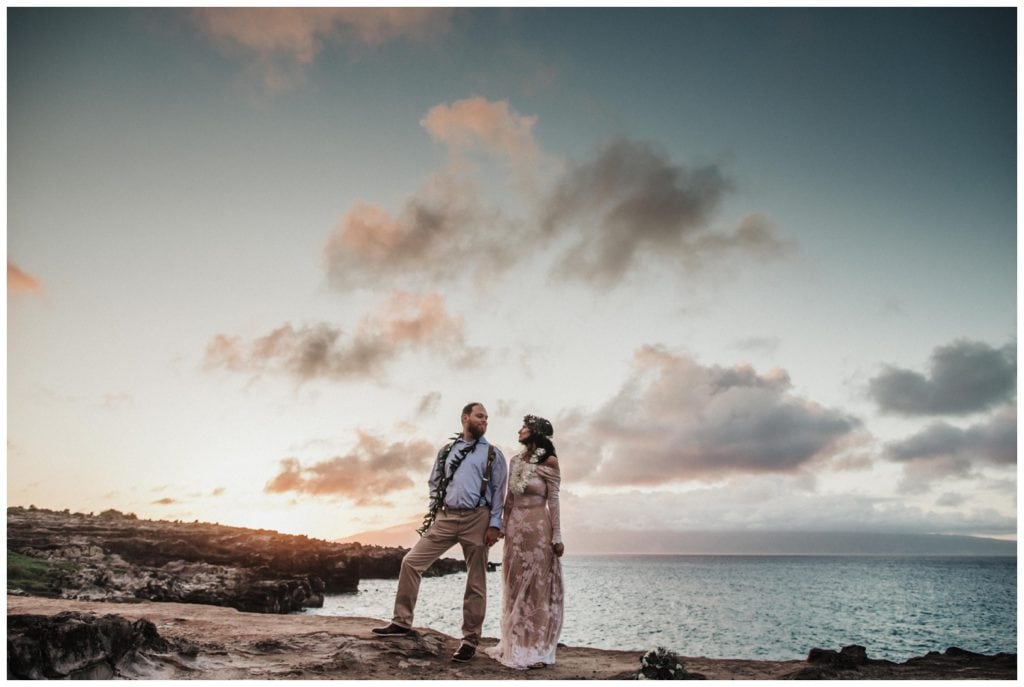 Maui Adventure Elopement Amy Jayne Photography captures the couple on their wedding day adventuring around Maui