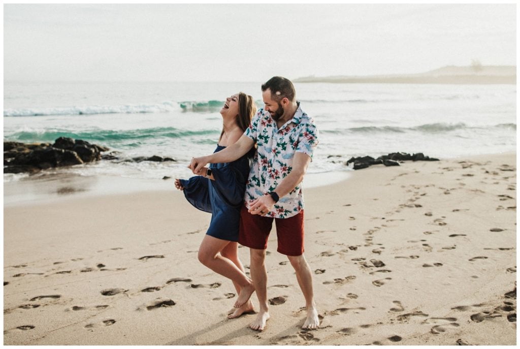 Anniversary Photos in Maui, Kapalua with Amy Jayne Photography couple on the beach and cliffs