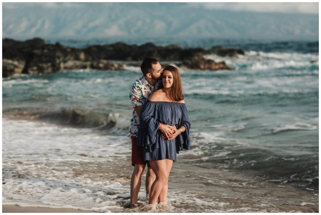 Anniversary Photos in Maui, Kapalua with Amy Jayne Photography couple on the beach and cliffs
