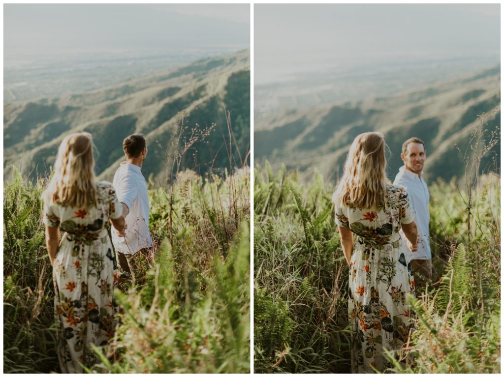 Adventurous Maui Engagement Photo Session couple hiking in Hawaii for pictures