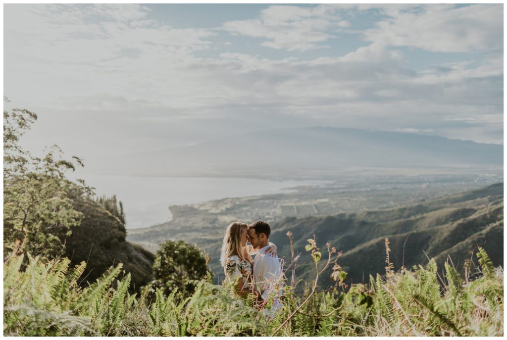 Adventurous Maui Engagement Photo Session couple hiking in Hawaii for pictures