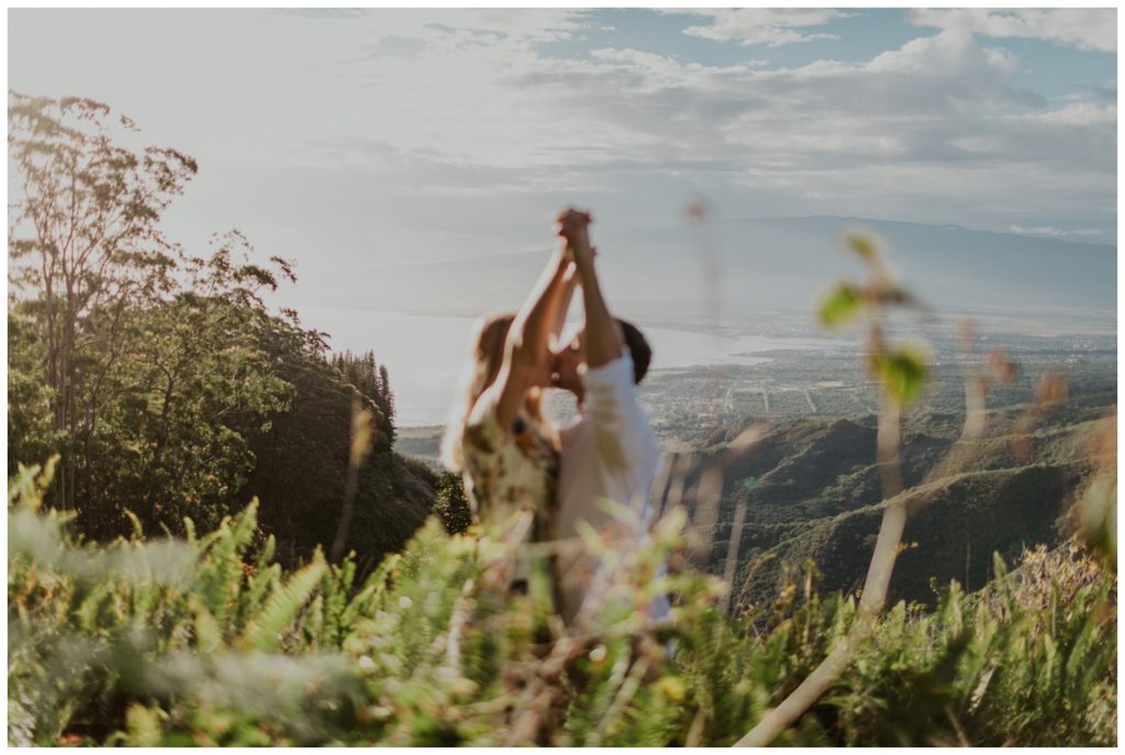 Adventurous Maui Engagement Photo Session couple hiking in Hawaii for pictures