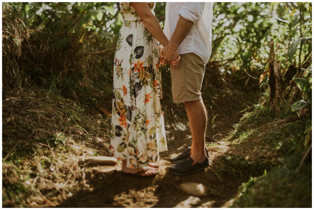 Adventurous Maui Engagement Photo Session couple hiking in Hawaii for pictures