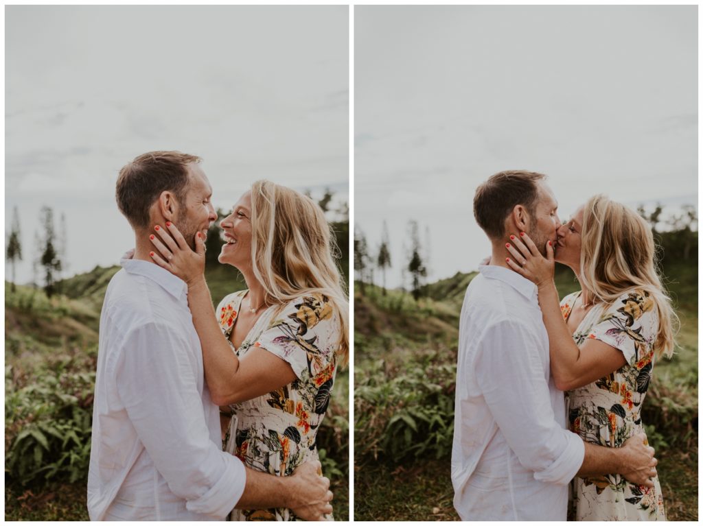 Adventurous Maui Engagement Photo Session couple hiking in Hawaii for pictures