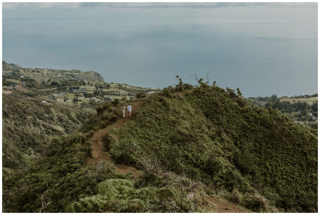 Adventurous Maui Engagement Photo Session couple hiking in Hawaii for pictures