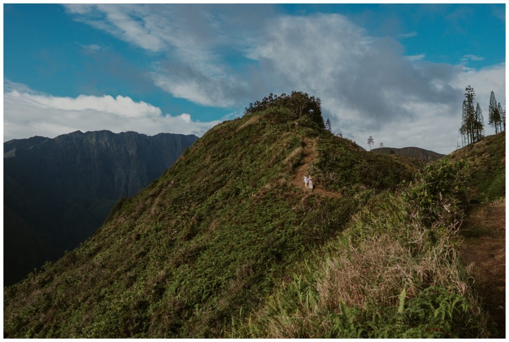 Adventurous Maui Engagement Photo Session couple hiking in Hawaii for pictures
