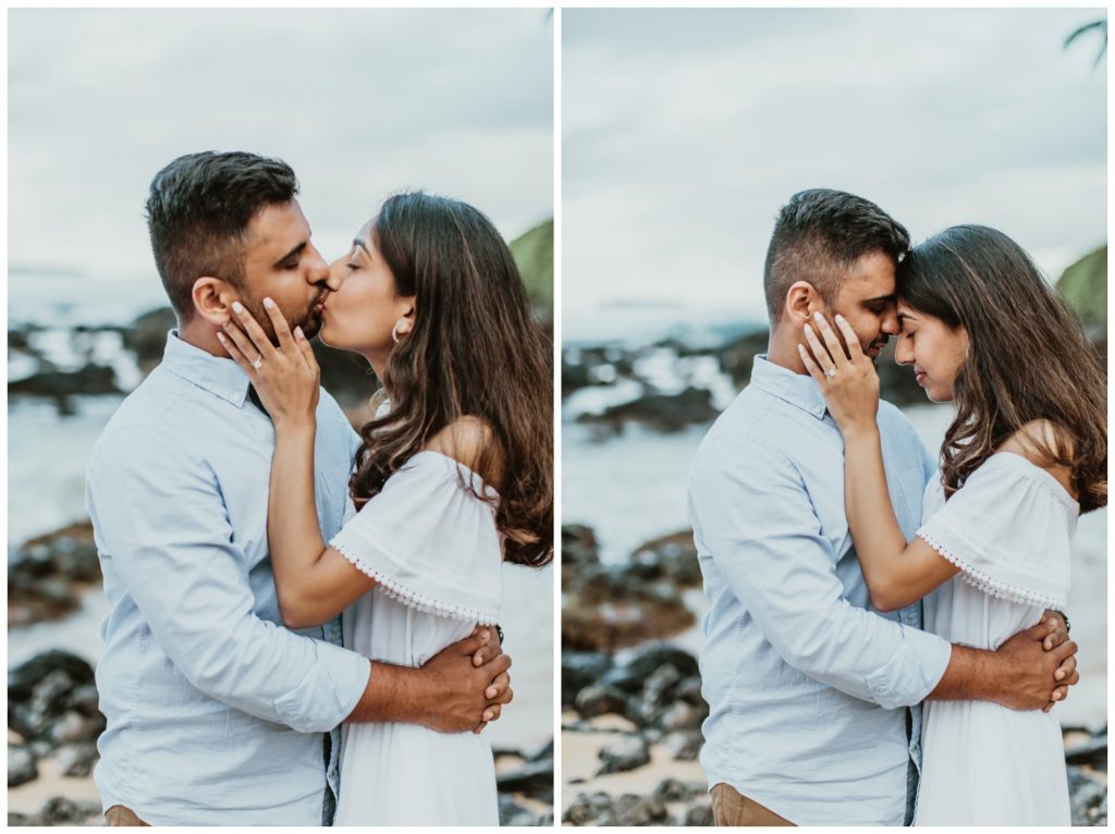 Engagement photos maui wailea makena cove on the beach