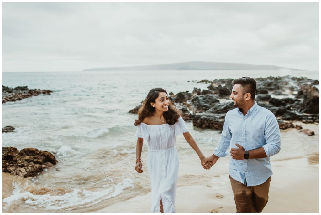 Engagement photos maui wailea makena cove on the beach