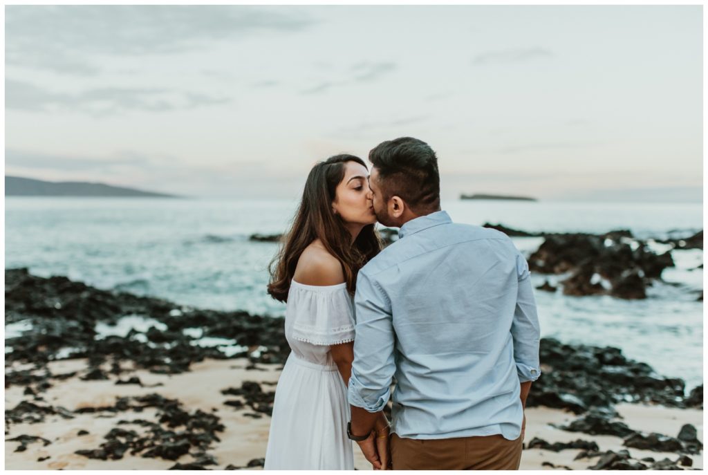 Engagement photos maui wailea makena cove on the beach