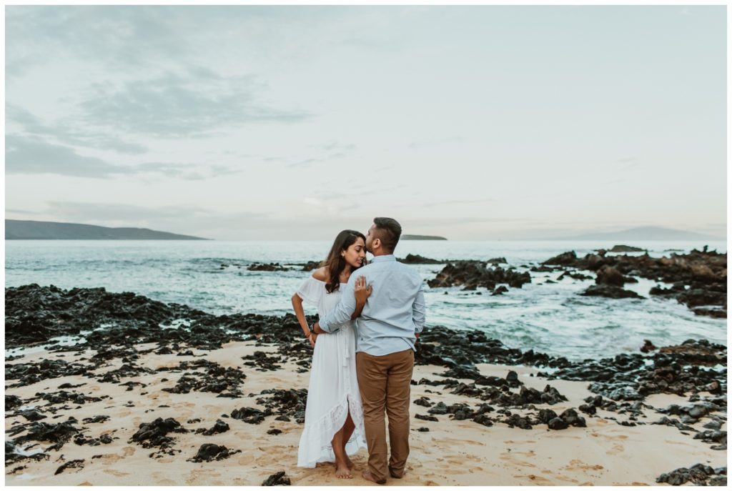 Engagement photos maui wailea makena cove on the beach