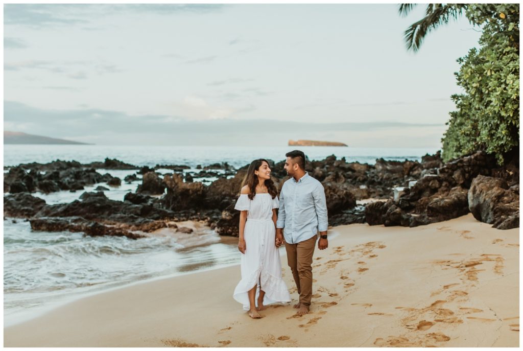 Engagement photos maui wailea makena cove on the beach